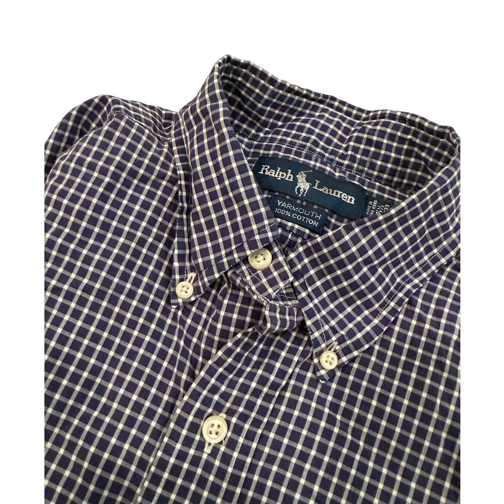Ralph Lauren Yarmouth Navy Plaid Shirt 15.5/32-33